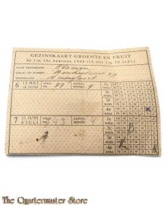 Gezinskaart Groente en Fruit Amersfoort 1944