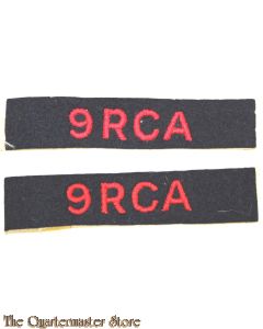 Shoulder flashes , 9th Royal Canadian Artillery , 9 RCA (set)