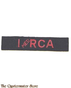 Shoulder title 1st Med Royal Canadian Artillery 1 Med  RCA