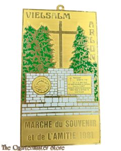 France - Metal plate "Marche du Souvenir et de L'Amitie 1981"