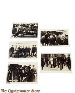 5 WW1 verzamelplaatjes Mobilisatie 1914 Jamfabriek van Woerkom 