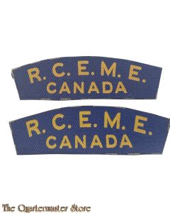 Shoulder flashes Royal Canadian Electrical and Mecanical Engineers R.C.E.M.E.  (canvas)