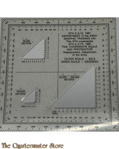 US Army Coordinate scale and protractor 1980