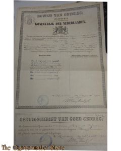 Bewijs van ontslag 1901 5e Batt 1 Reg Infanterie