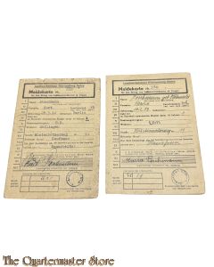 2 Meldekarten Landesarbeitsamt Wurttemberg-Baden 1948