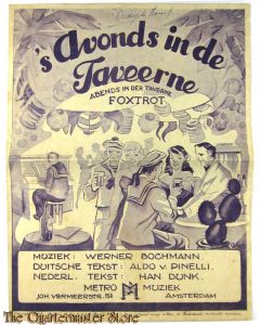 Voorblad muziek 's Avonds in de taveerne 1940
