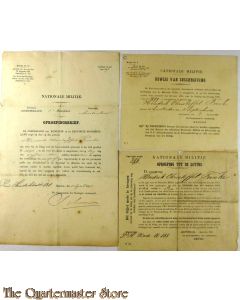 Oproeping tot Lotiing bewijs van inschrijving en oproepsbrief Nationale Militie 1893
