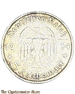 German 5 Mark 1934 silver 
