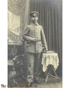 (Feld)postkarte 1916 Deutscher Soldat mit Zigarre und Schirmmutze