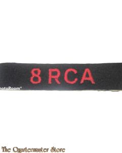 Shoulder flash, 8th  Royal Canadian Artillery,  8 RCA