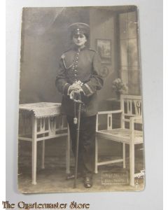 AnsichtsKarte (Mil. Postcard ) studio portret soldier with sabre