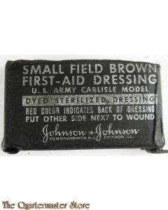 Small First-Aid Dressing, U.S. Army Carlisle Model or Packet First-Aid Field Brown Dressing, U.S. Army Carlisle Model
