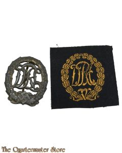 Deutsches Reichsabzeichen für Leibesübungen 1933 in Bronze und Stoff DLA  (DRL sports badge in bronze 1933 model and cloth DLA)