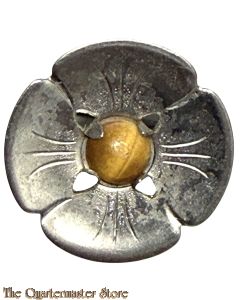 WHW Spendenabzeichen Alle Welt Blume mit Kugel (Gelb) 21mm 