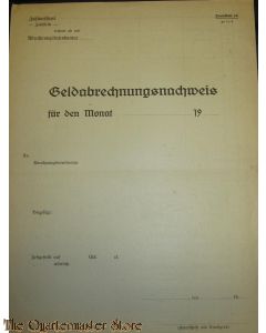 WH/Heer Geldabrechnungsnachweiss Wehrmacht