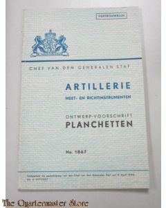 Ontwerp voorschrift No 1867 Planchetten Artillerie 