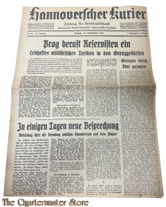 Zeitung - Hannoverischer Kurier 16 sept 1938