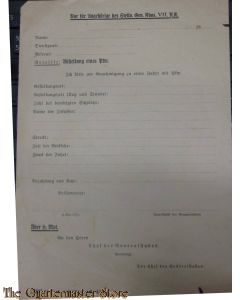 Genehmigung zu einer Fahrt mit Pkw 1943 (Permission form driving military car 1943)