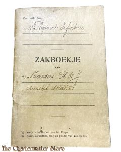 Oorlogszakboekje 18 RI opgekomen 1926 