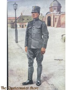 Prent briefkaart no 6 Infanterie Soldaat in uitgaanstenue