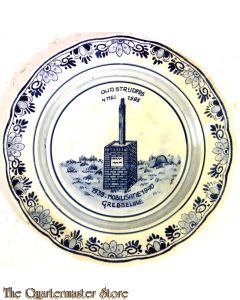 Aardewerk Wandbord delfsblauw Oudstrijders Grebbeberg 4 mei 1985