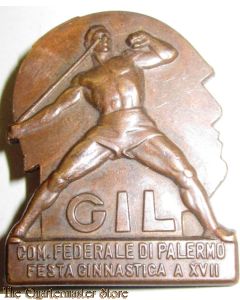 WWII Italian Fascist Youth GIL Sports Pin Badge