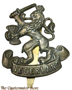 Baret leeuw met banderol NEDERLAND Ned Indie 