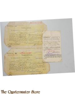verlofpassen met controlestrook militair 1920