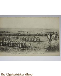 Carte Postale 1914 le troupe Poloniases en France. Celebration de la Messe