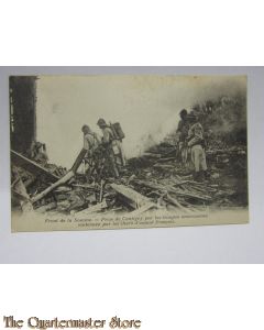 Carte Postale Front de la Somme, Prise de Cantigny par le troupes Americanes soutenues par le chars d'assault Francais