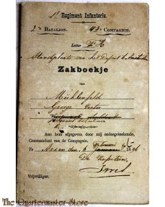Oorlogszakboekje 1e Regiment 2e Bat 4e Comp 1896