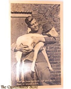 Prent briefkaart mobilisatie 1939 kwartiermuts geit