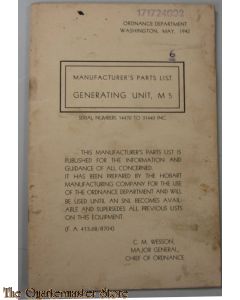 (TM 9-1616) Generating Unit M5 May 1942