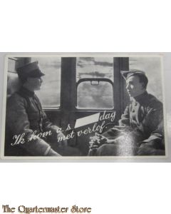 Prent briefkaart mobilisatie 1939 ik kom as verlof