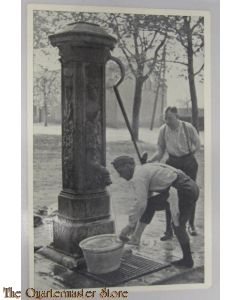 Prent briefkaart mobilisatie 1939 Waterpomp