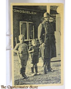 Prent briefkaart mobilisatie 1940 Zonder uniform maar toch soldaat Wij hebben ze hier in ieder formaat