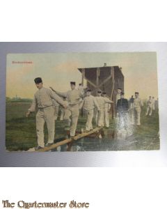 Prent briefkaart mobilisatie 1914 Hindernisbaan