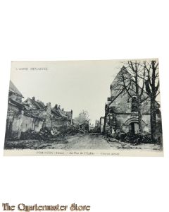 France - Postcard 1917 POMMIERS (Aisne). - La Rue de l'Eglise