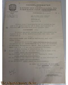 Inschrijving KvK 1942 Brandstoffenhandel Eureka Amsterdam