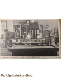 Prent briefkaart mobilisatie 1914 Legerplaats bij oldebroek, Interieur onder officiers cantine