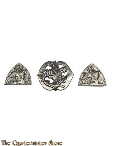Baret embleem met schouderemblemen Cavalerie (open staart)