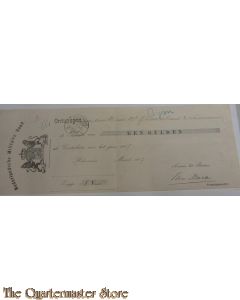 Bewijs van betaling contributie 1907 Ned Militaire Bond