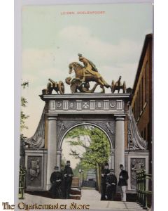 Prent briefkaart Leiden Doelenpoort 1910