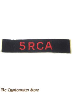 Shoulder title 5th field regiment RCA 4th Canadian Armoured Division