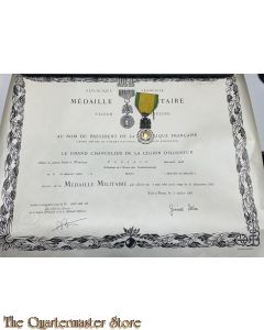 France - 3rd Republic military medal with document model 1870 value and discipline