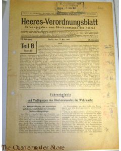 Heeres verondnungs Blatt 27 Mai 1943