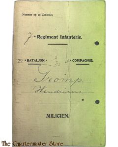 Oorlogszakboekje 7e Regiment Infanterie III bat 3e Comp