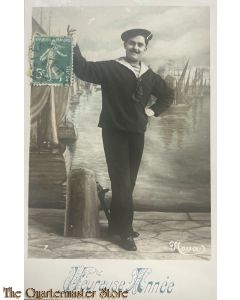 Postcard 1914 France Sailor waving Heureuse Annee 