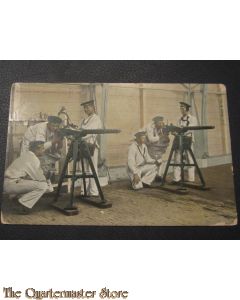 Prent briefkaart 1905 Exercitie met kanonnen van 3,7 cm