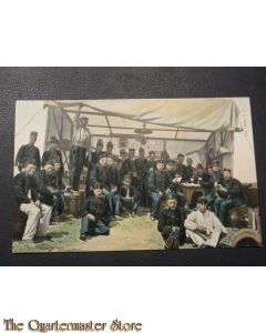 Prent briefkaart 1905 infanterie in het kamp